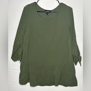 AGB Dark Green Blouse long sleeve bottoms on back